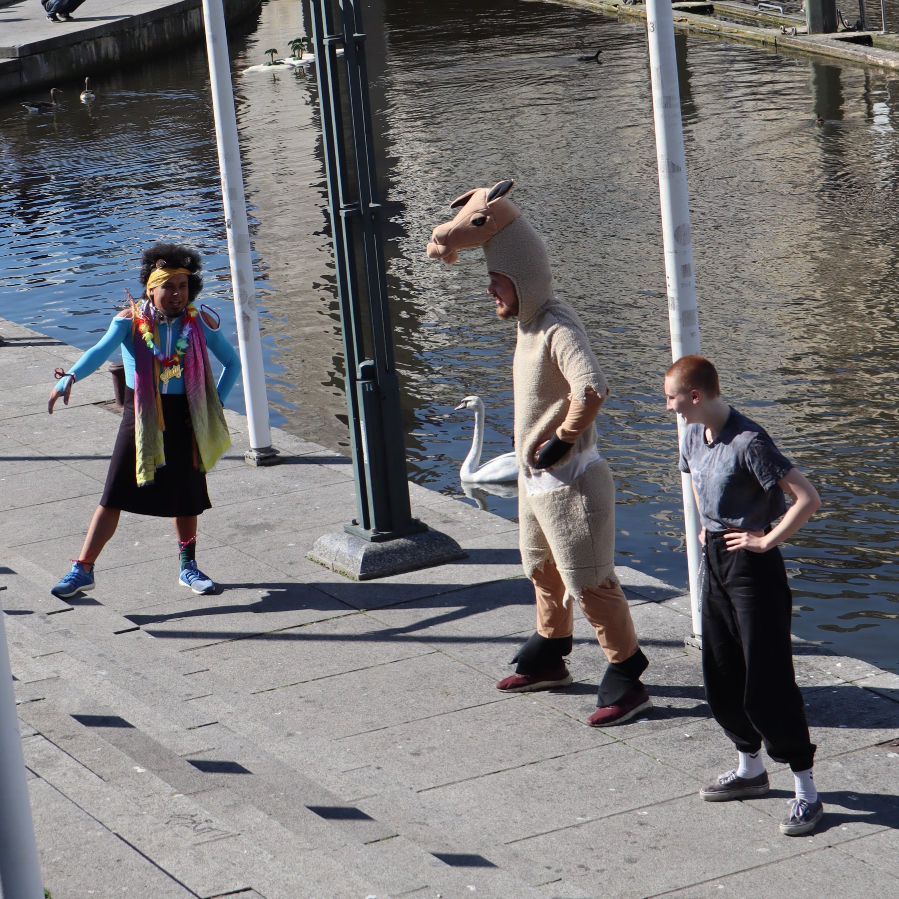Street performers in Hamburg. 