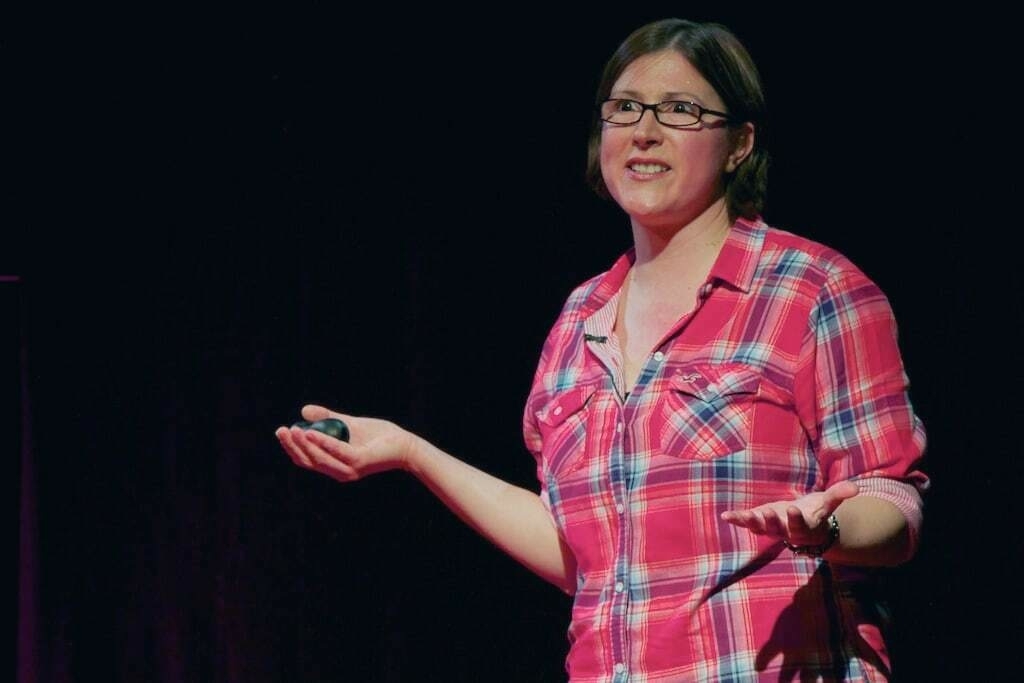 Carol Pearson talking about endometriosis at TEDxBrighton