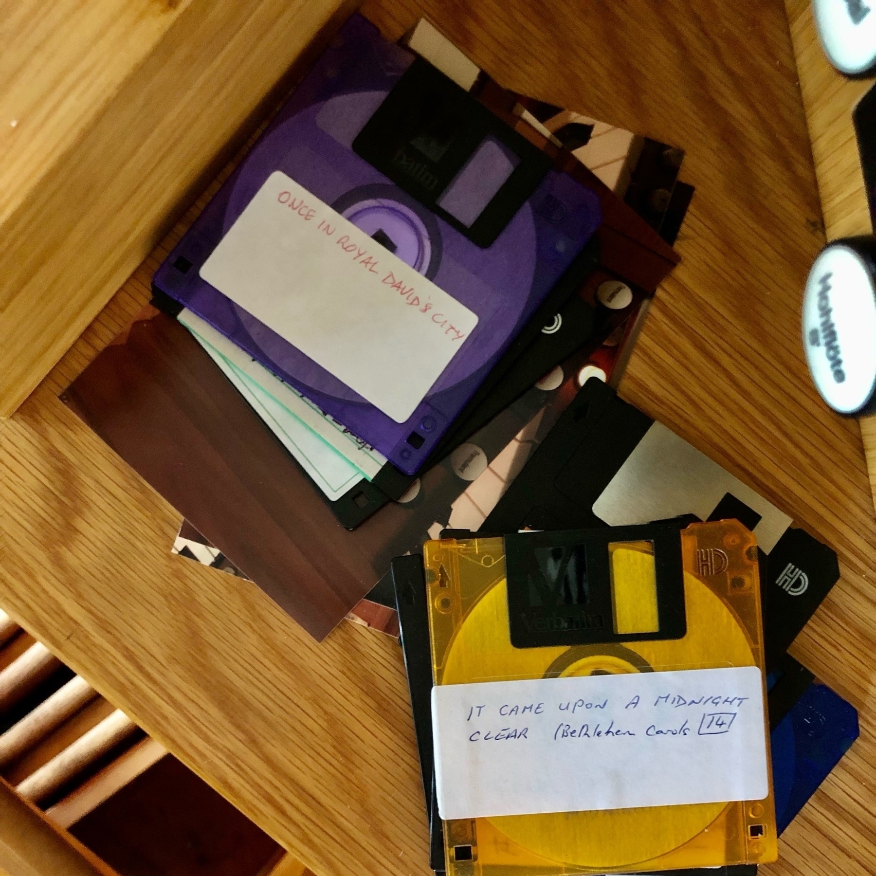 Floppy disks being used for a church organ. 