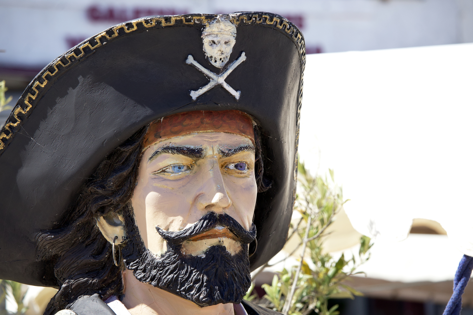 A life size model pirate in La Flotte, France. 