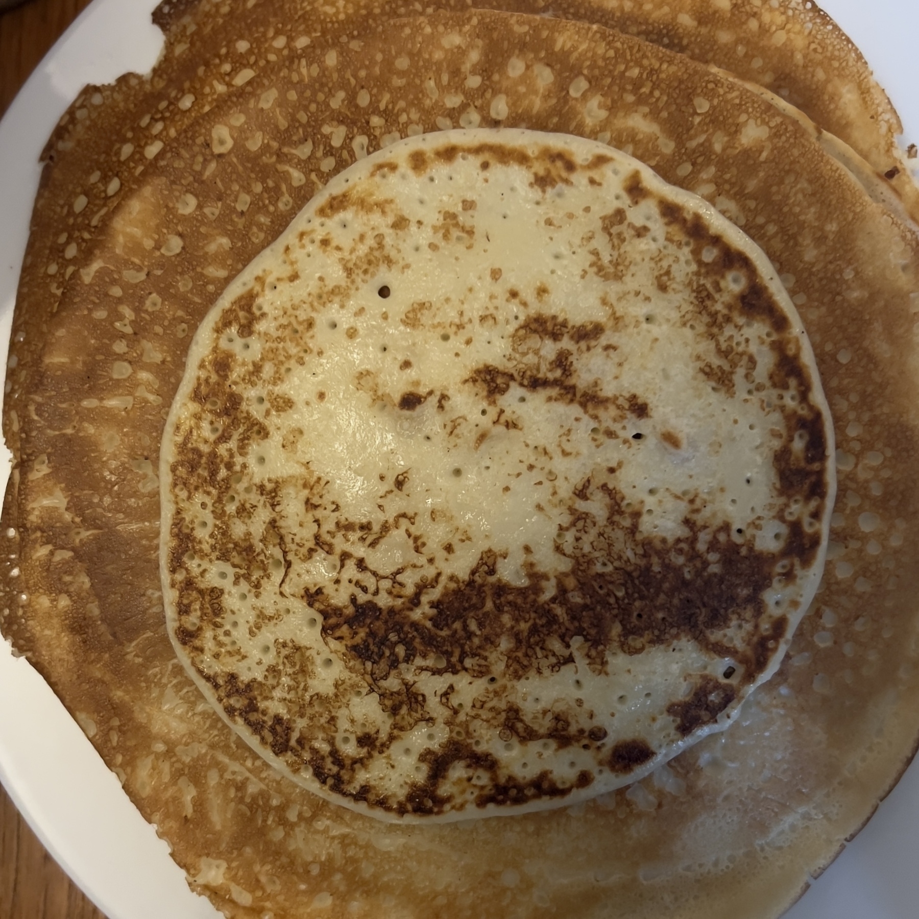 A stack of pancakes on Pancake Day. 