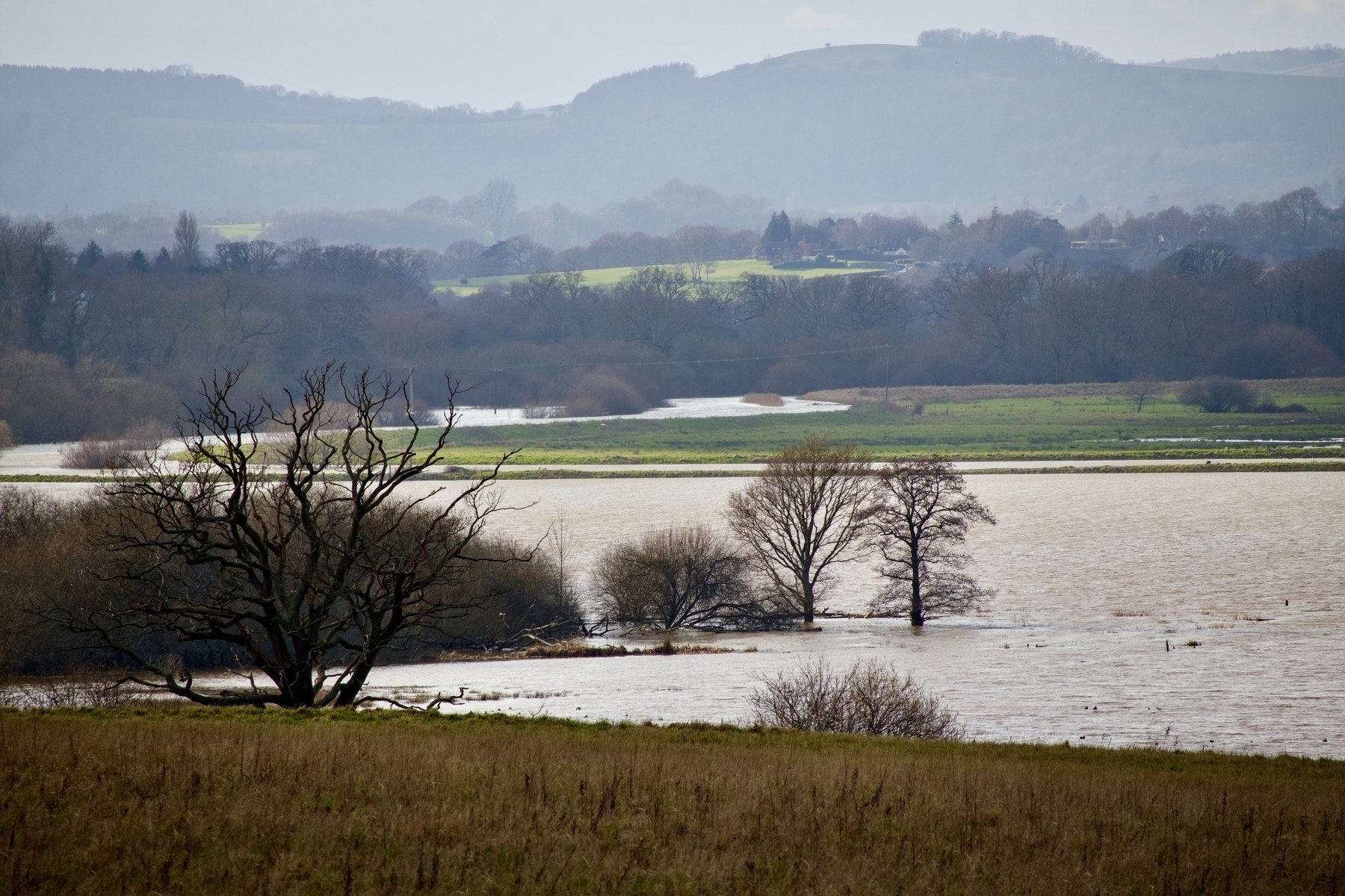 Flooding near Pulborough Brooks in Sussex. 